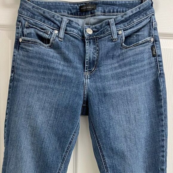 Silver Elyse Mid-Rise Slim Bootcut Jeans Size 29x31 Classic Versatile Essential - Picture 4 of 12